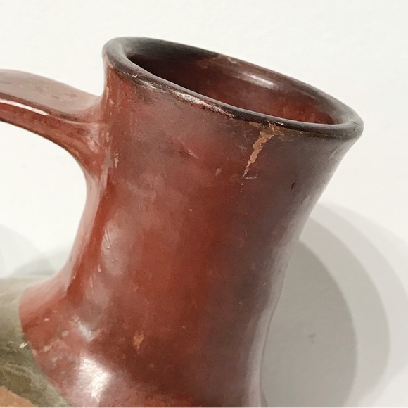 VTG Chile Ivan Pottery Vessel Primitive Hand Painted Wedding Vase Double Spout 8 - Picture 9 of 15